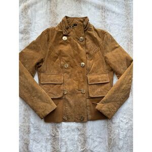 Baby Phat Authentic Leather Women's Y2K Double Breasted Full Zip Hoodless Jacket